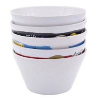 5.6'' promotional giveaway custom design printed white conical ceramic serving bowl